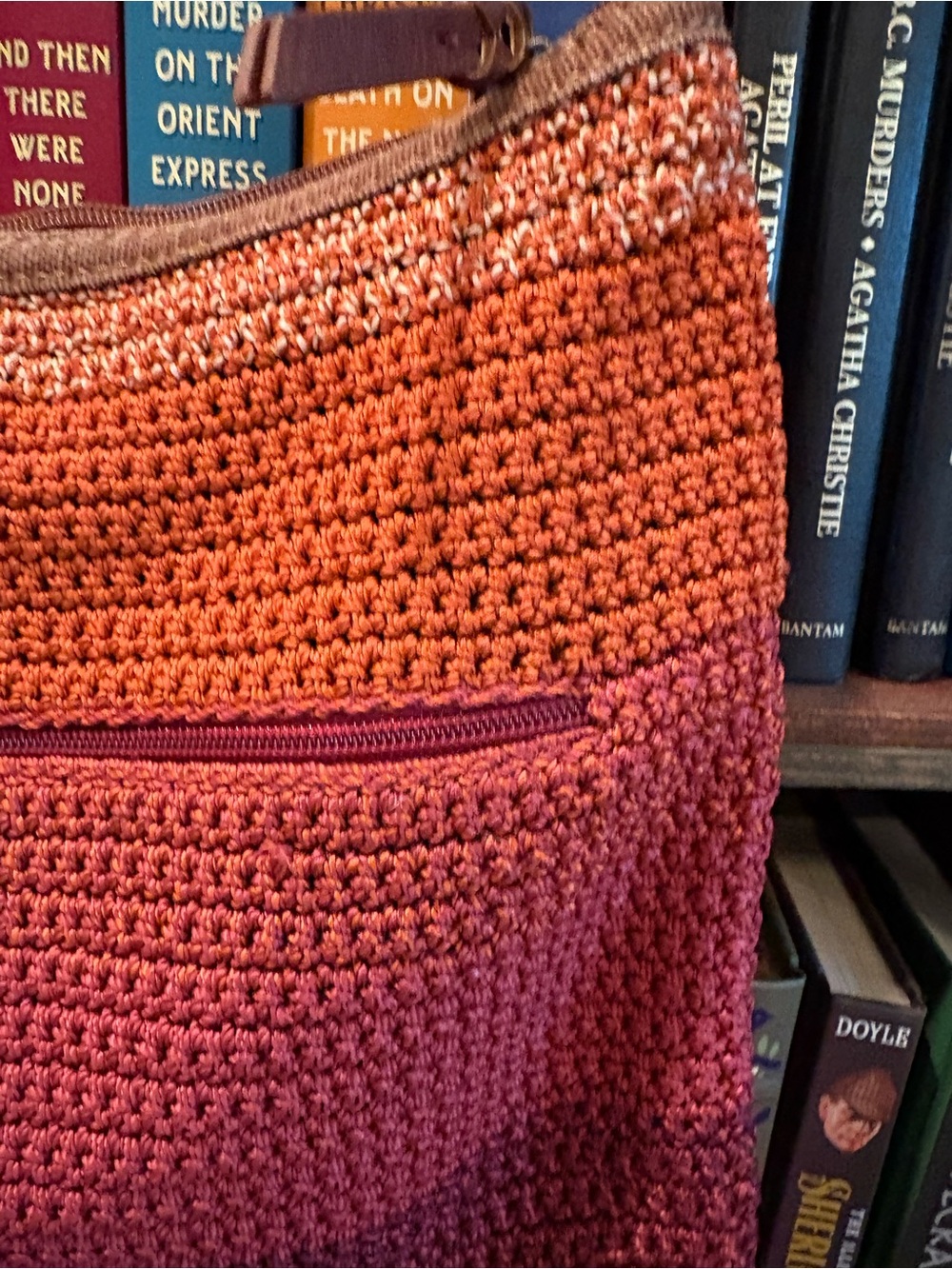 The Sak Crochet Crossbody Bag - Orange to Burgundy - Picture 5 of 5